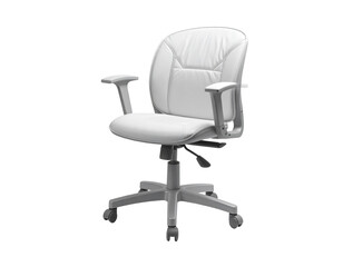 Fototapeta premium Modern white executive office chair with adjustable height and armrests