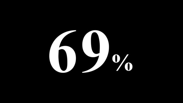 abstract 69 percent animation on black background.