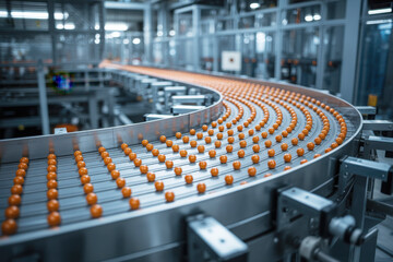 Obraz premium Automated conveyor system in modern factory