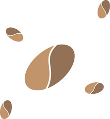 Fototapeta premium Coffee Bean Icon: Roasted Brown Seeds | Coffee Beans Logo Icon – Royalty-Free Vector Coffee Beans Colored Flat Icon Vector Image | Organic Shaped Brown Coffee Bean Icons | Illustration of coffee beans