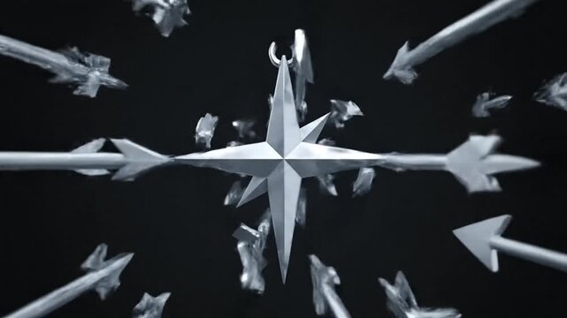 Silver Arrows and Compass Navigation Symbols.