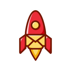Rocket Mail logo Icon for Fast Email Delivery and Newsletter Marketing Concept