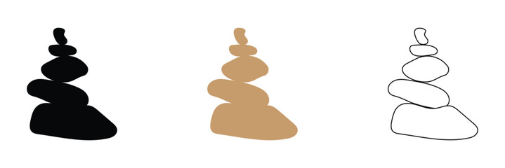 Set of rock balance stone logo for spa and yoga vector design concept on white background. Vector illustration. EPS 10  .