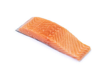Photo of Fresh Salmon Fillet Isolated on White Background