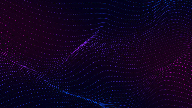 abstract blue and pink background with wave grid dot lines , futuristic ai technology and science social media background