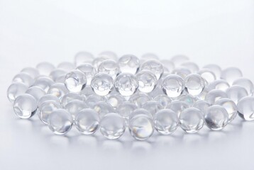 Obraz premium Clear spherical beads cluster with internal reflections