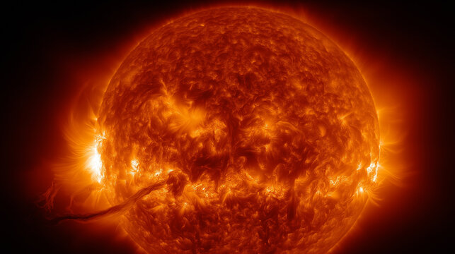 A powerful coronal eruption on a star.