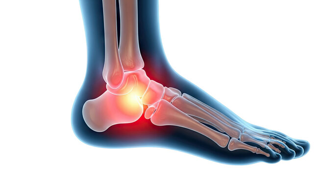 Anatomical Illustration of Foot Pain and Inflammation