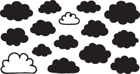 Obraz premium cloud logo icon set, collection cloud vector Modern icon or logo collection. Realistic elements. Flat style vector illustration.