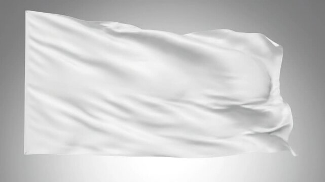 White Fabric Flowing in Wind Motion.