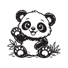 Baby Panda Sitting Coloring Page