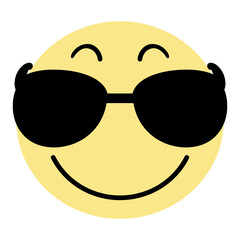 Smiling Yellow Face Sunglasses clipart isolated