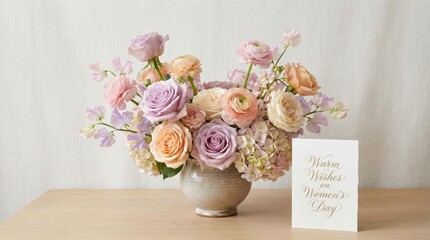 Beautiful bouquet of pastel roses and flowers styled for celebration and gifting.