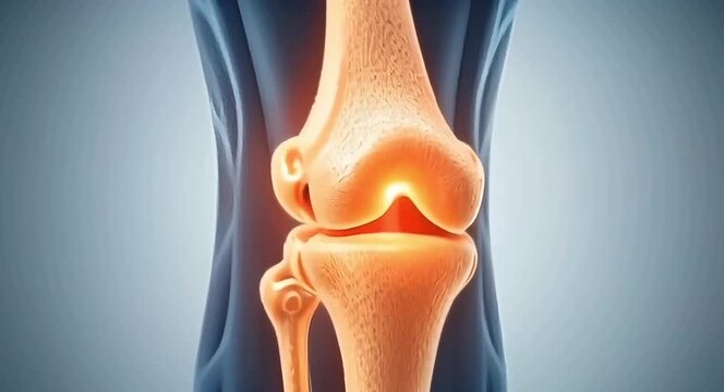 Human-Knee joint illustration.4k video.
