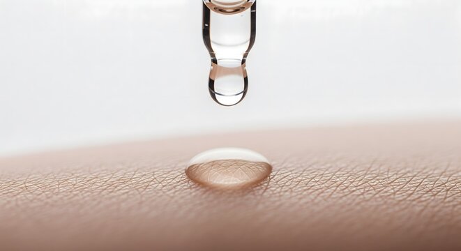 Closeup of water droplet on human skin surface, hydration and skincare concept, moisture balance and dermatology care, macro beauty texture, health and wellness background