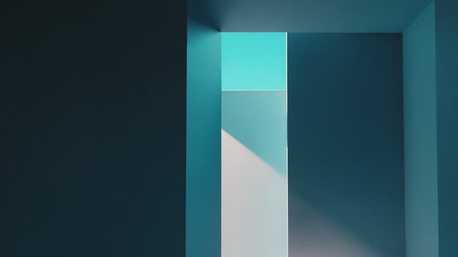 Abstract architectural rendering capturing clean lines and geometric shapes, with natural light streaming into a minimalist interior, creating shadows and highlighting textured surfaces