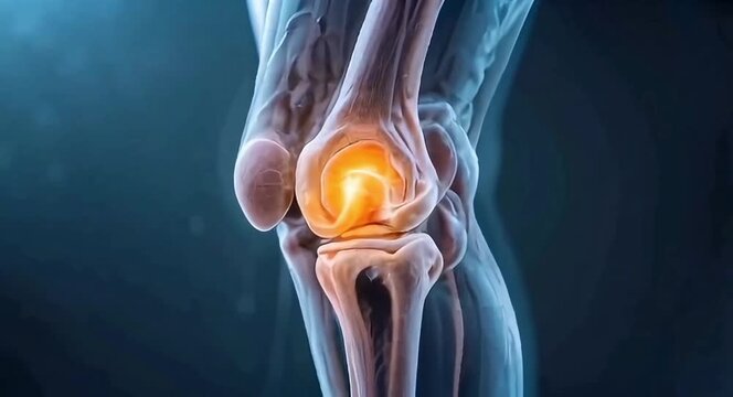 Human-Knee joint illustration.4k video.
