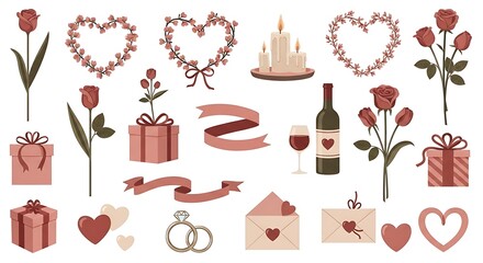 Valentines day vector set