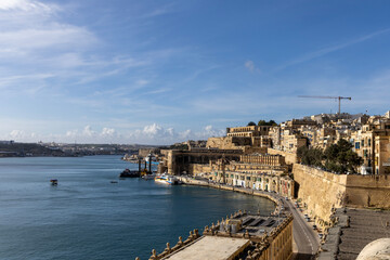 Obraz premium Historic panorama of the city of Valletta, Malta
