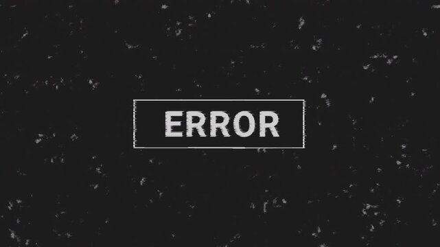 Error Screen with Analog Noise and Vintage Film Grain Texture