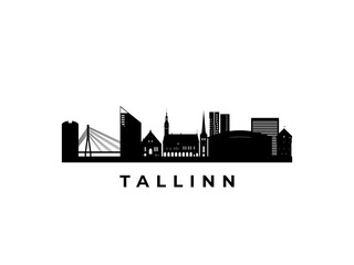 Obraz premium Vector Tallinn skyline. Travel Tallinn famous landmarks. Business and tourism concept for presentation, banner, web site.