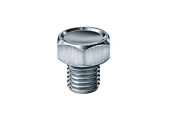 Metal Bolt with Hexagonal Head Closeup.