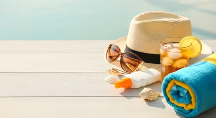 Summer vacation accessories still life