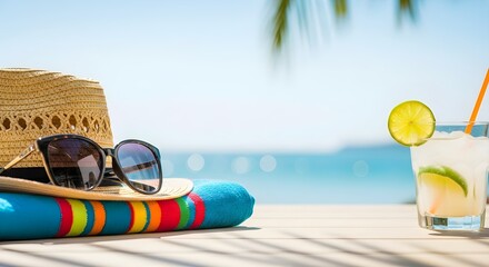 Summer vacation accessories still life