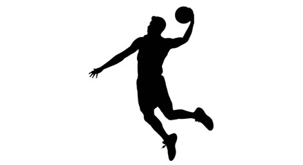 Basketball player in action isolated on transparent background © Riyadkingline