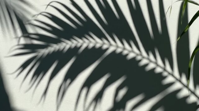 Palm leaf shadow on wall