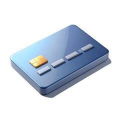 Blue Credit Card with Gold Chip.