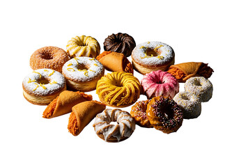 Assorted Donuts and Pastries Displayed Together.