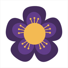 Stylized purple flower icon Vector