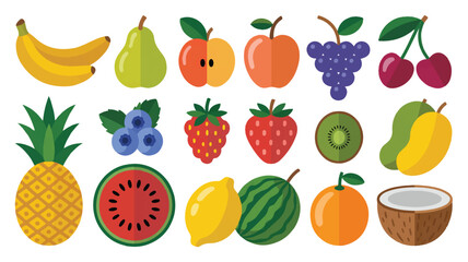 Tropical Banana Vector Illustration: Flat Simple Design Elements