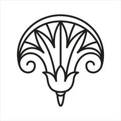 deco stylized floral outline design vector icon 