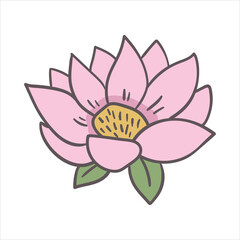 pink lotus flower line art drawing Vector
