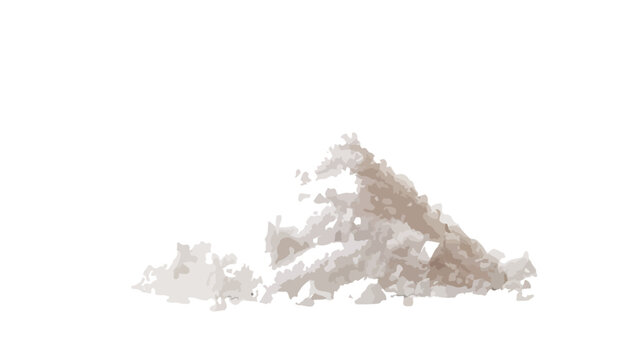 Uma pequena pilha de p&oacute; branco e granulado, perfeita para uso como ingrediente culin&aacute;rio ou elemento de design em fundo transparente.