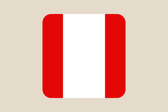 Peru Flag Vector Icon representing the South American nation's official symbol on a simple background for modern web design.
