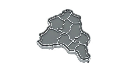 3D Map of an Area Divided into Regions