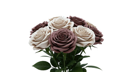 Bouquet of Two-Tone Roses in Cream and Mauve