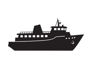 Obraz premium Silhouette of a Cargo Ship at Sea