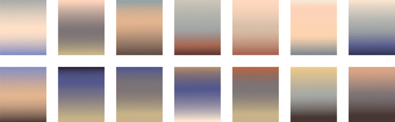 Fototapeta premium Trendy abstract vector gradient template. Minimalist style posters cover with soft natural colorful fluid gradient. Modern wallpaper design for social media, brochure, flyer, banner.