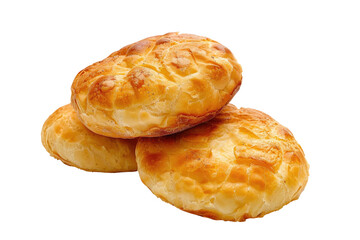 Freshly baked biscuits arranged neatly on a white surface, ready for consumption. Transparent background