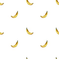 Watercolor bananas on a white background, ideal for packaging and wrapping