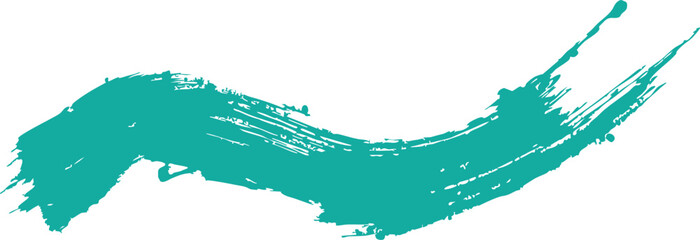 Teal brush stroke on white background