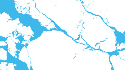 Obraz premium Blue rivers and lakes on white land mass geography map