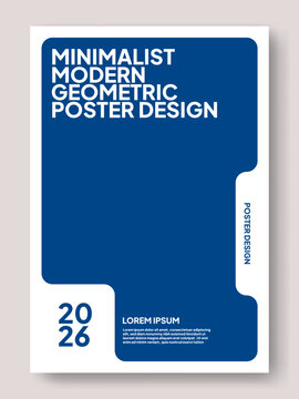 Minimalist Modern Geometric Poster Design Template, Blue Corporate Annual Report Cover for 2026