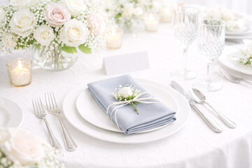 結婚式場の招待客テーブルのイメージ背景　メニュー　パーティー