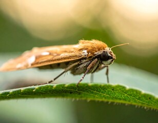 A close-up photo of a small moth on a leaf