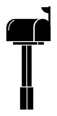 Mailbox Post Silhouette - Minimalist Vector